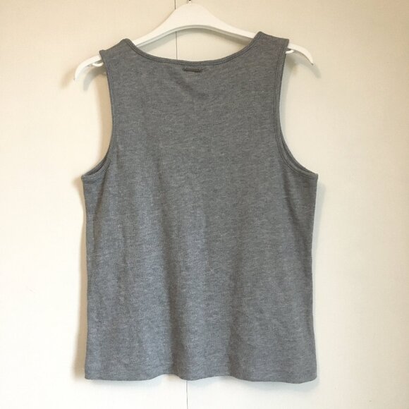Grey Knit Thin Ribbed Tank Top - Picture 2 of 15